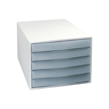 Storage Unit Desktop 5 Drawer Grey