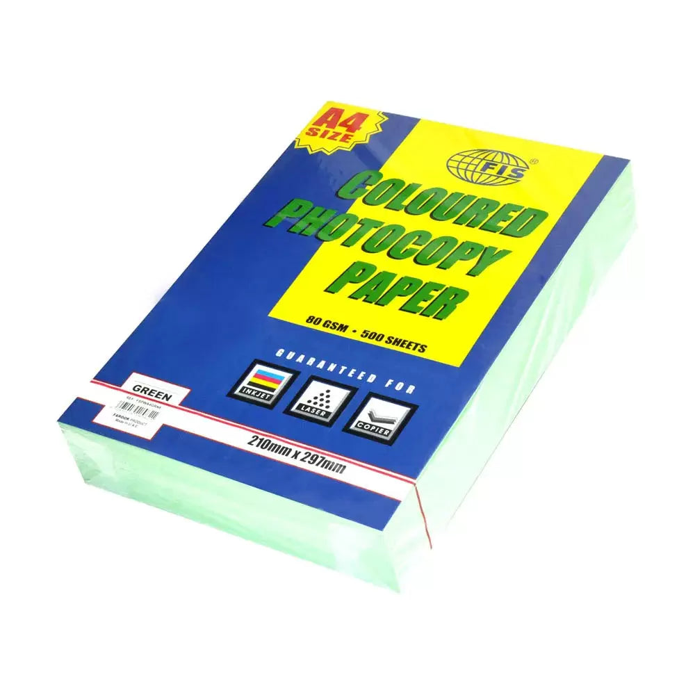 FIS®COLOR PHOTOCOPY PAPER A4 80G PASTEL GREEN 500 SHEETS