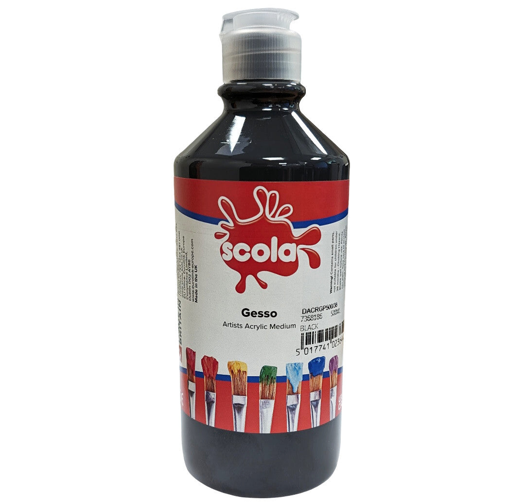 SCO ACRYLIC GESSO BLACK 500ML -Min Qty 10