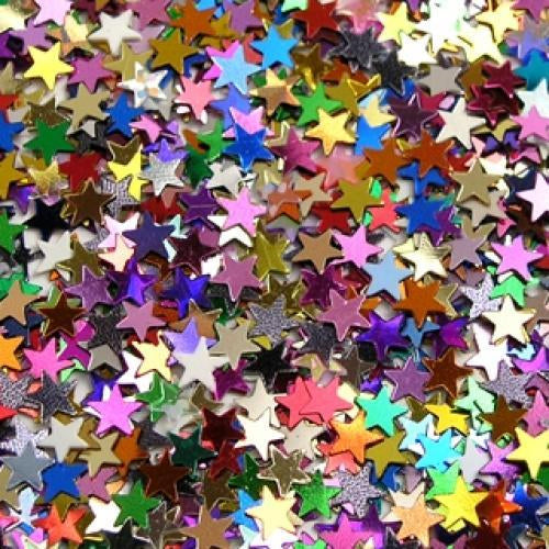 SCO SEQUINS GLITTER STAR ASSORTED 6MM 200ML -Min Qty 12