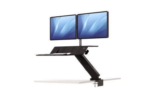 FELLOWES LOTUS RT SIT & STAND WORKSTATION (FOR DUAL MONITIORS) - GREY - BLACK