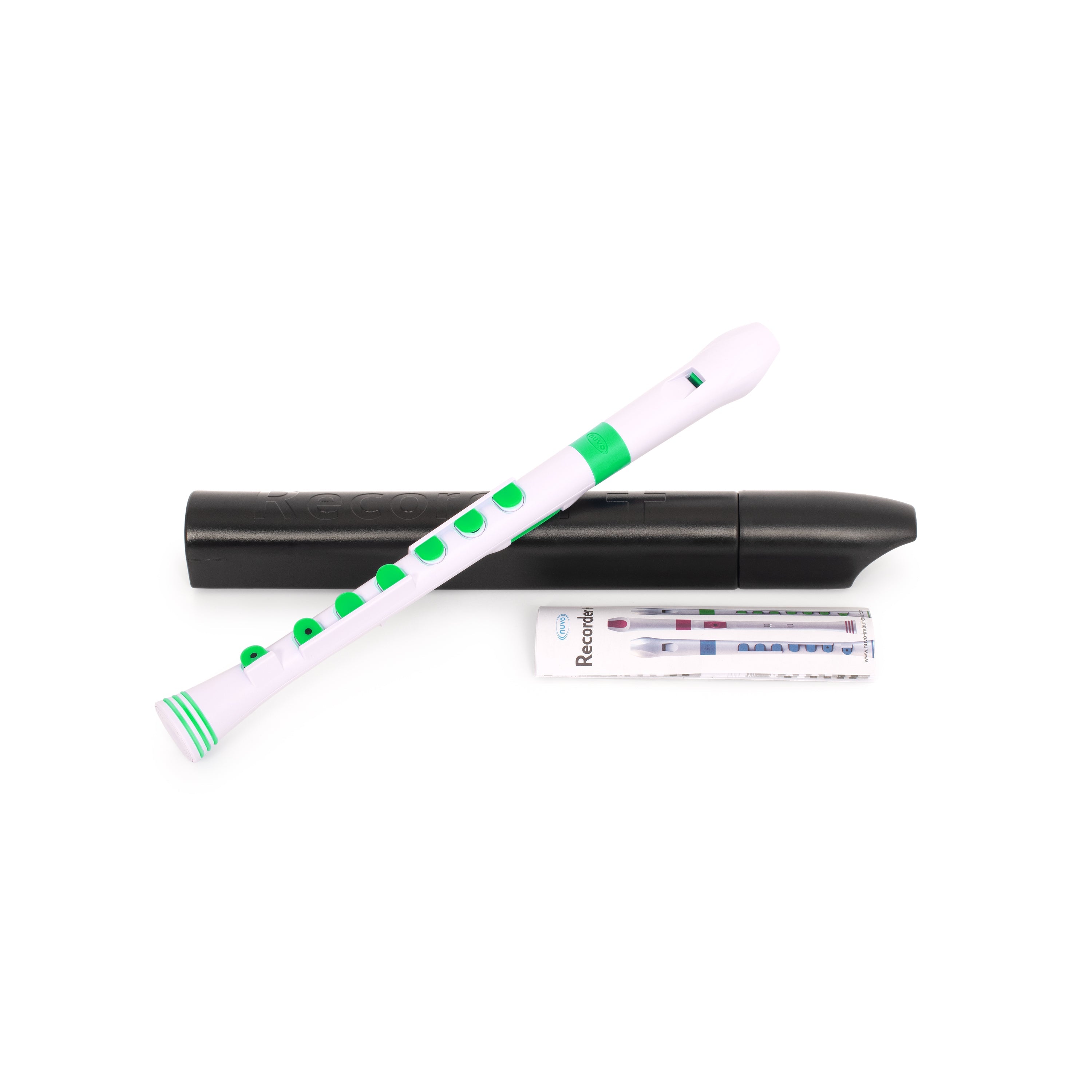 Nuvo N320 descant recorder+ - White with green trim