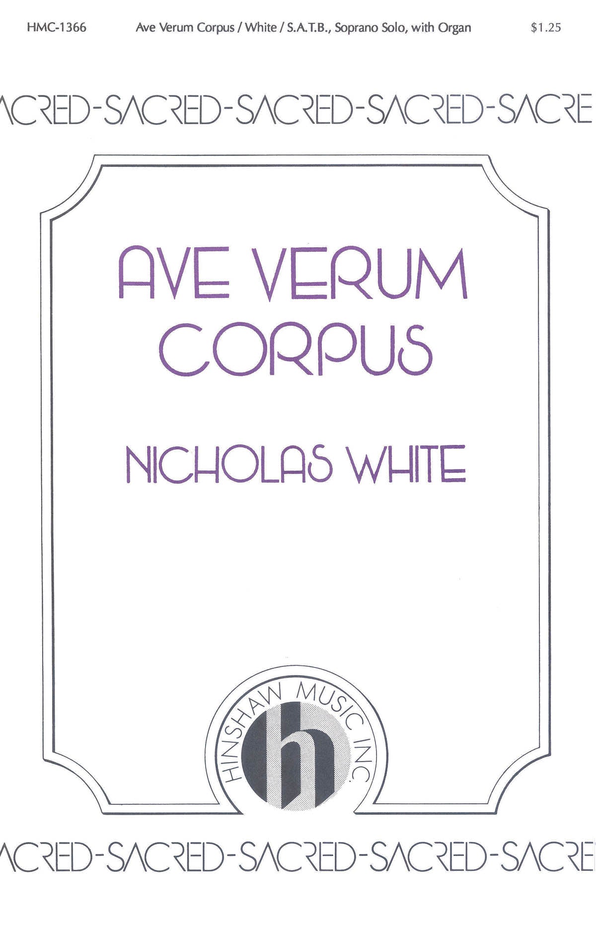 White - Ave Verum Corpus SATB & Soprano solo