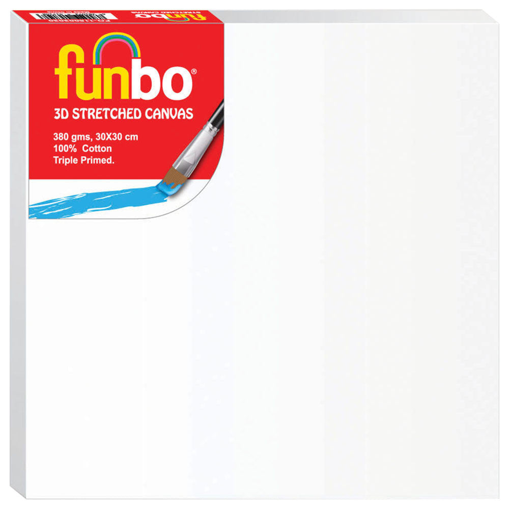 Funbo Stretched 3D canvas 380 gms 30X30 cm FO-115003030