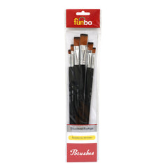 Funbo brush Oil Color Short Flat Set Number 2,4,6,8,12,14 FO-BR-OCS-FLT-06