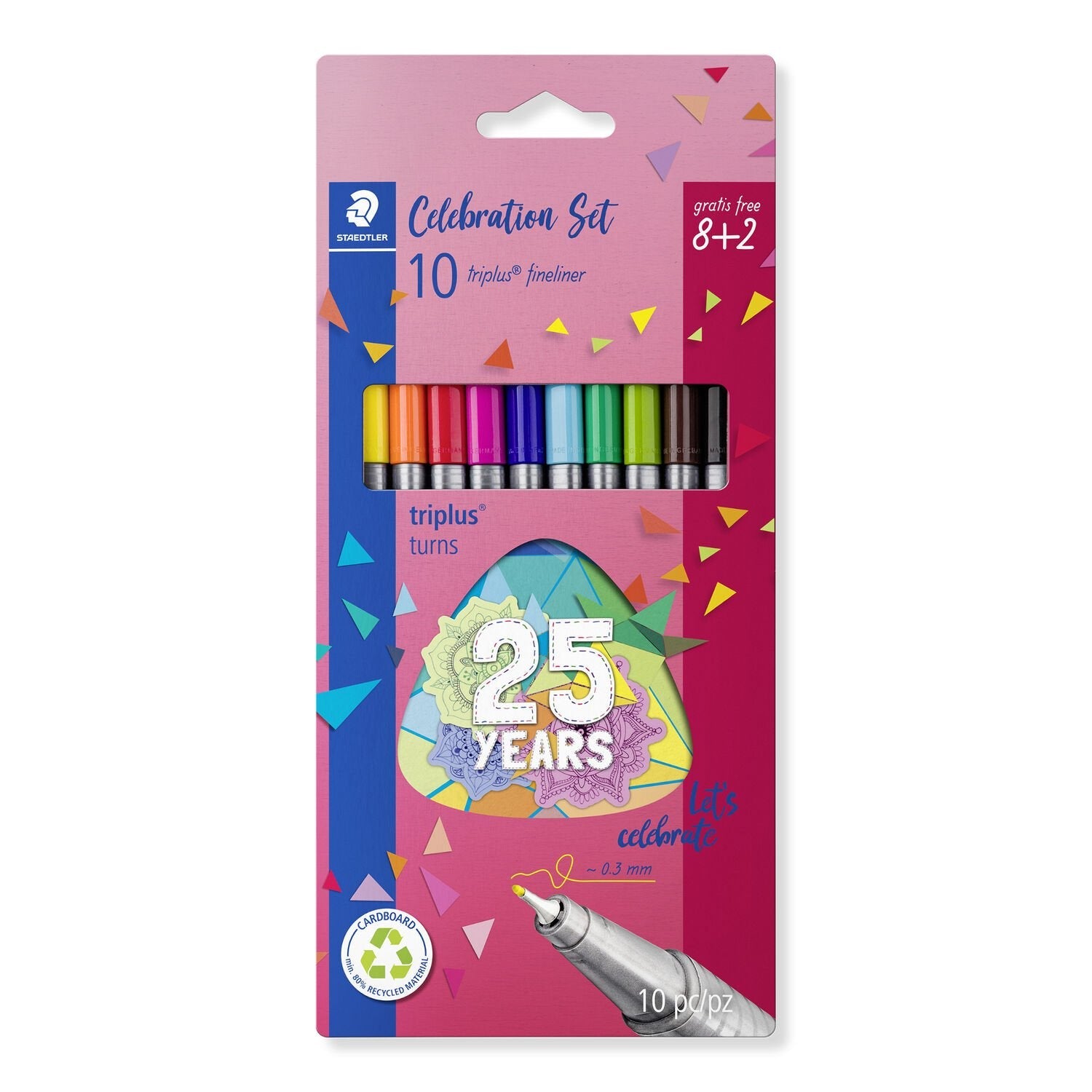 Staedtler, Triplus Fineliner Annv 8+2 Bls=10Col.