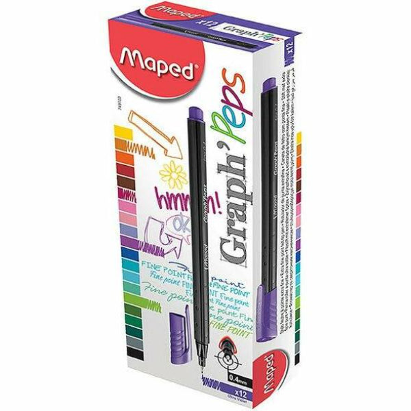 Maped Graph Peps Fineliner Black Dark Box 12 MD-749111