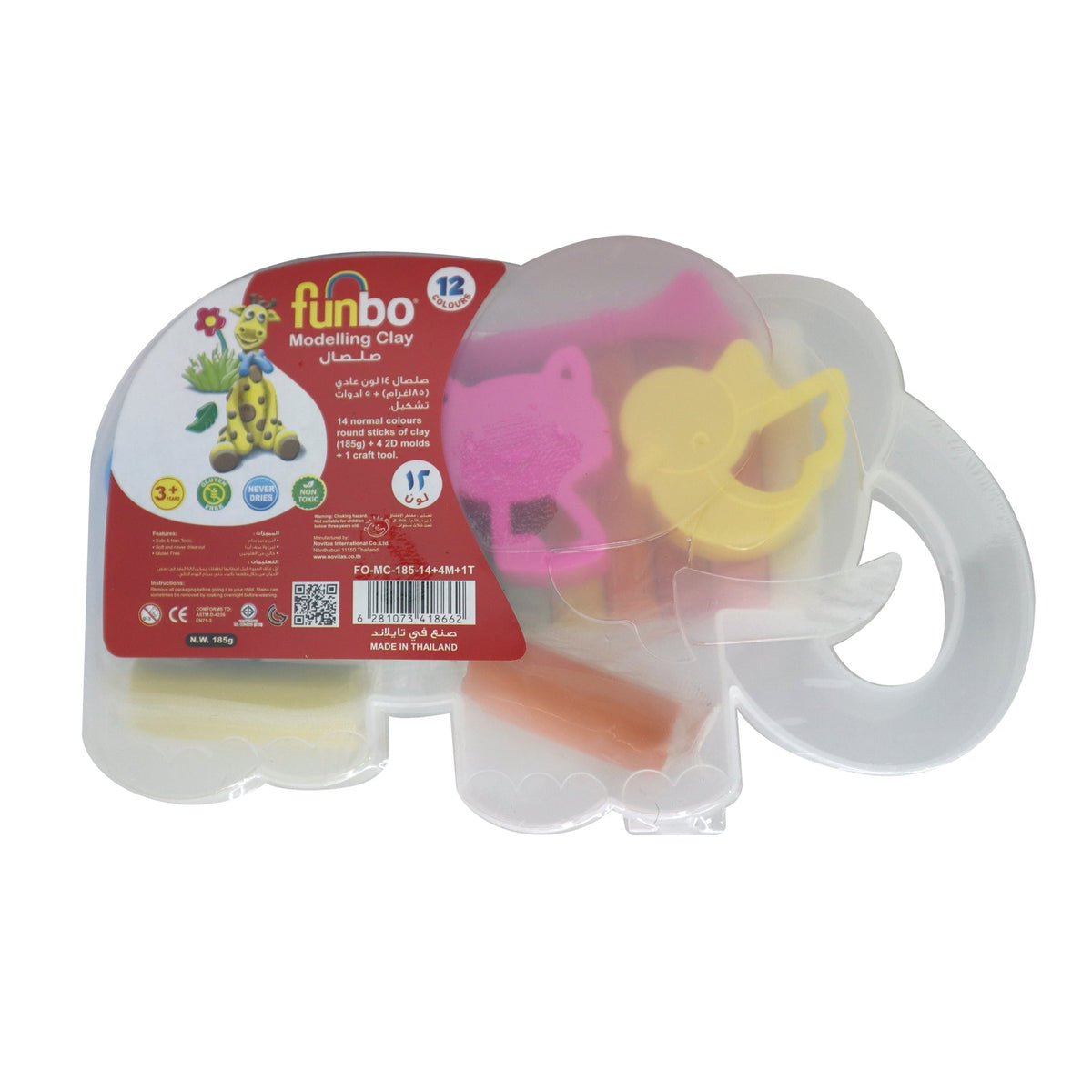 Funbo Alex Funbo M.Clay185g 12+2 2D molds+6cutter+1craft | Eduplan International