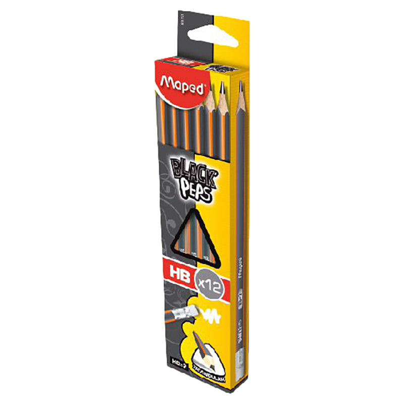 Maped Black Peps 12X Hb Pencil Box MD-850021