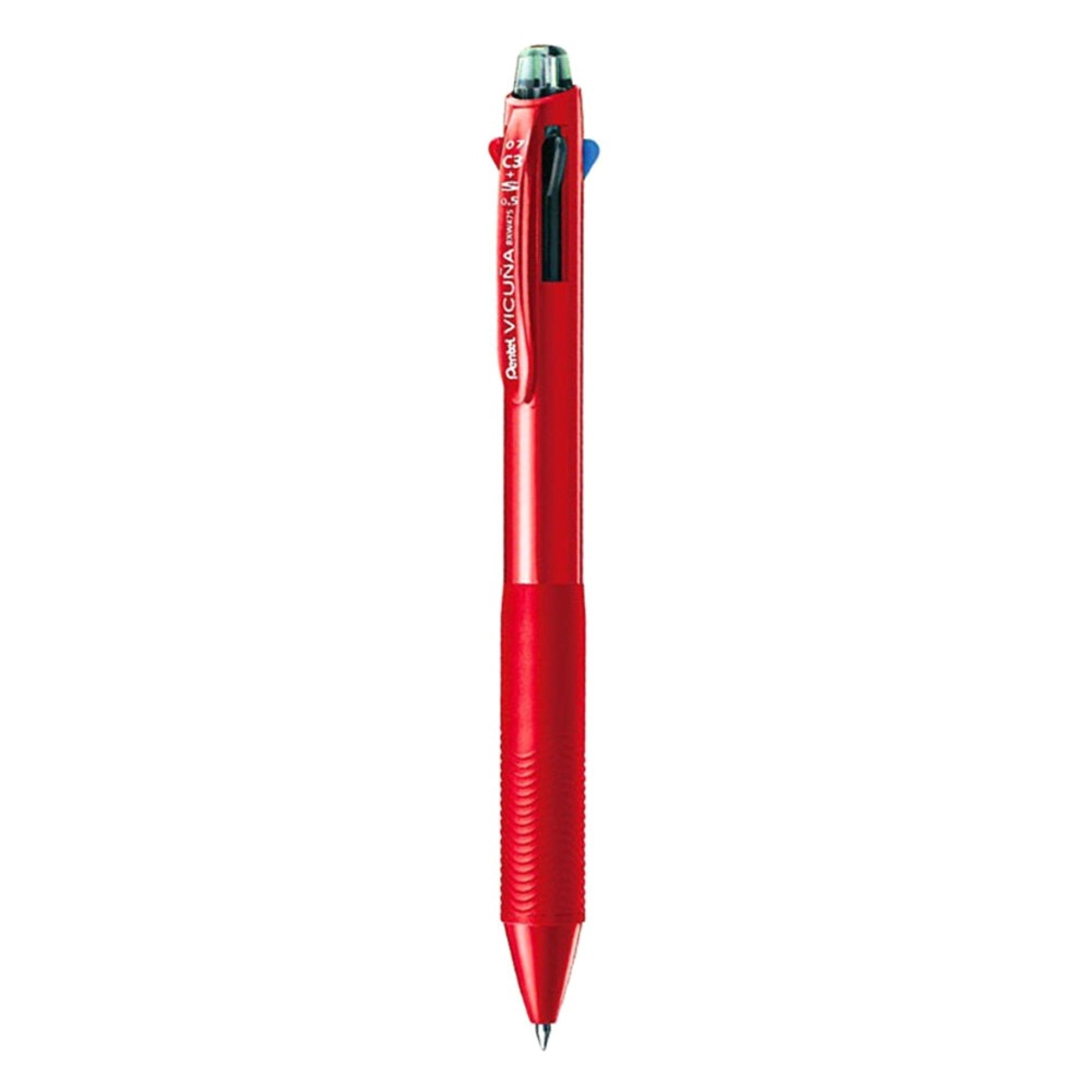 Pentel Vicuna Ink Ballpoint 0.7 mm 3 Colors and Mechanical Pencil 0.5 mm PE-BXW475-B