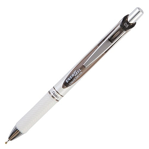 Pentel Energel Needle Tip White 0.5 mm Black PE-BLN75AW-A