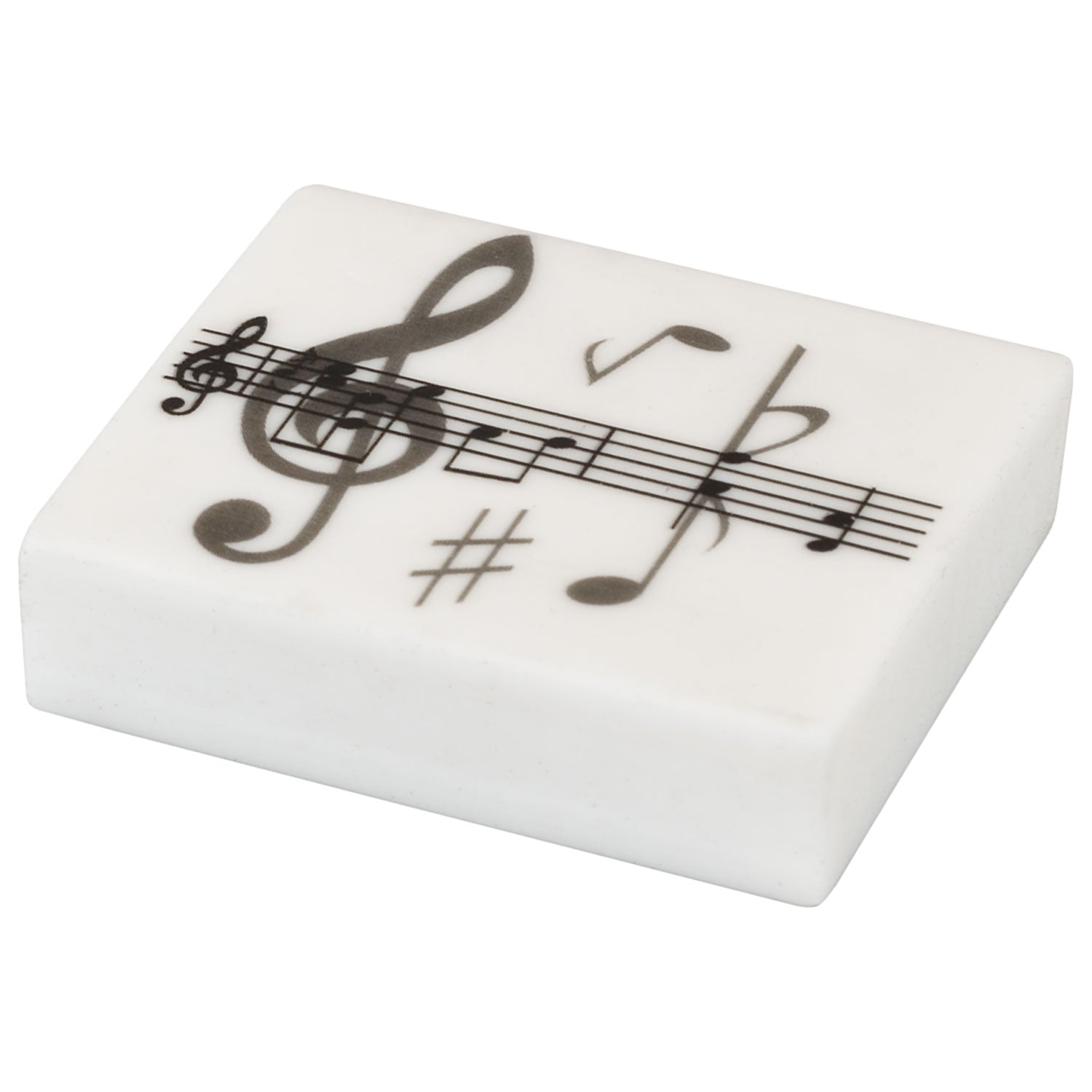 Eraser with treble clef design