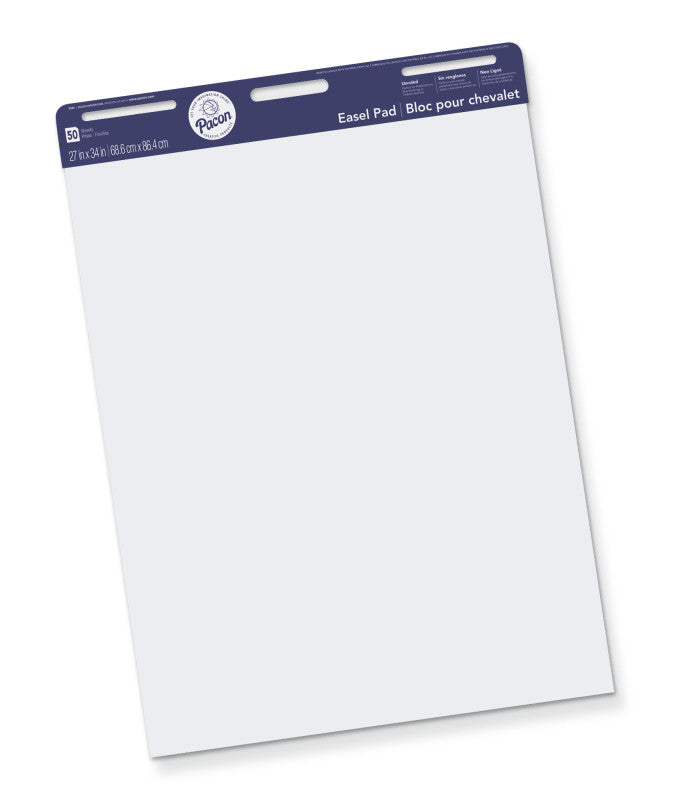PAC EASEL PAD 27X34\" WHITE UNRULED 50SH -Min Qty 4