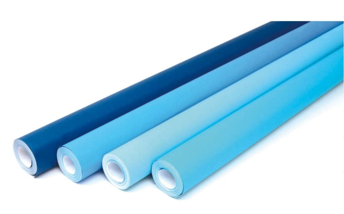 SCO DISPLAY PAPER ROLLS STOCKROOM ASSORTMENT 1218MMX15M BLUE COLLECTION 4PCS - get 1/2 display roll for free -Min Qty 1