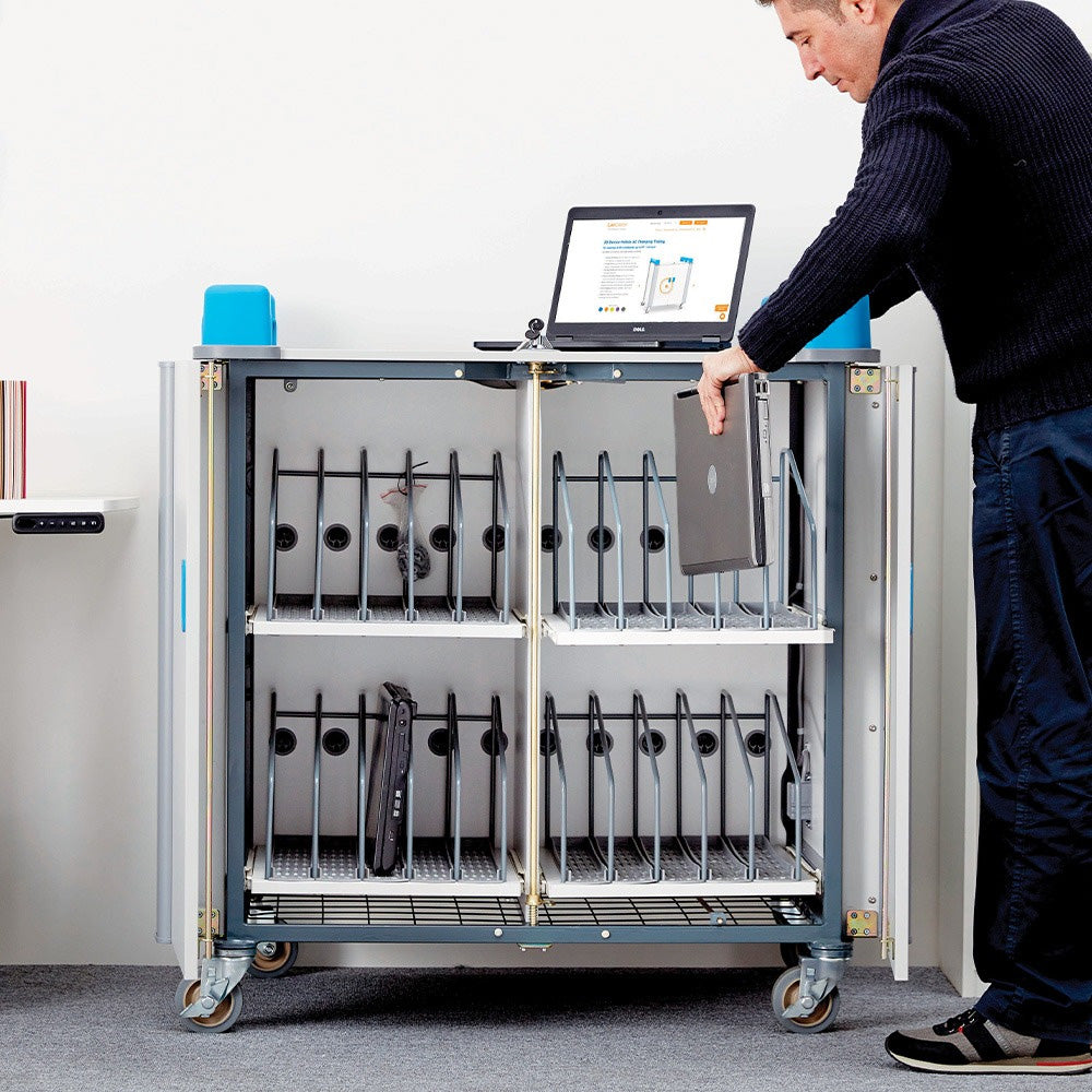 LapCabby mobile vertical AC charging cabinet  – 20 devices