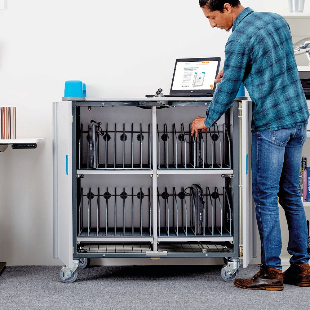 LapCabby mobile vertical AC charging cabinet  – 32 devices