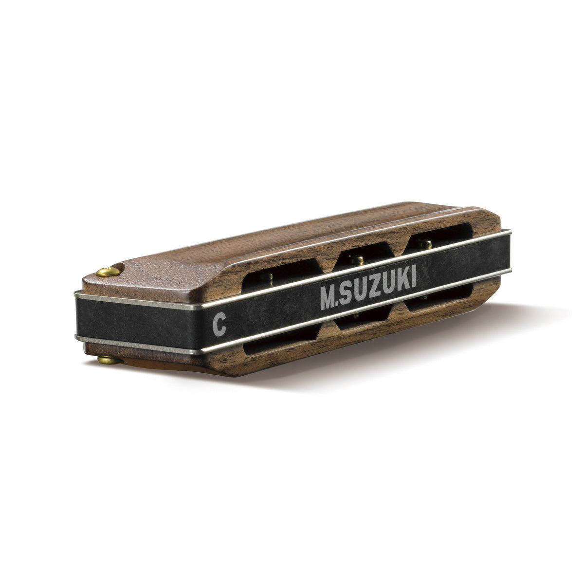 Suzuki M-20W Manji 10-hole wooden cover diatonic harmonica – F