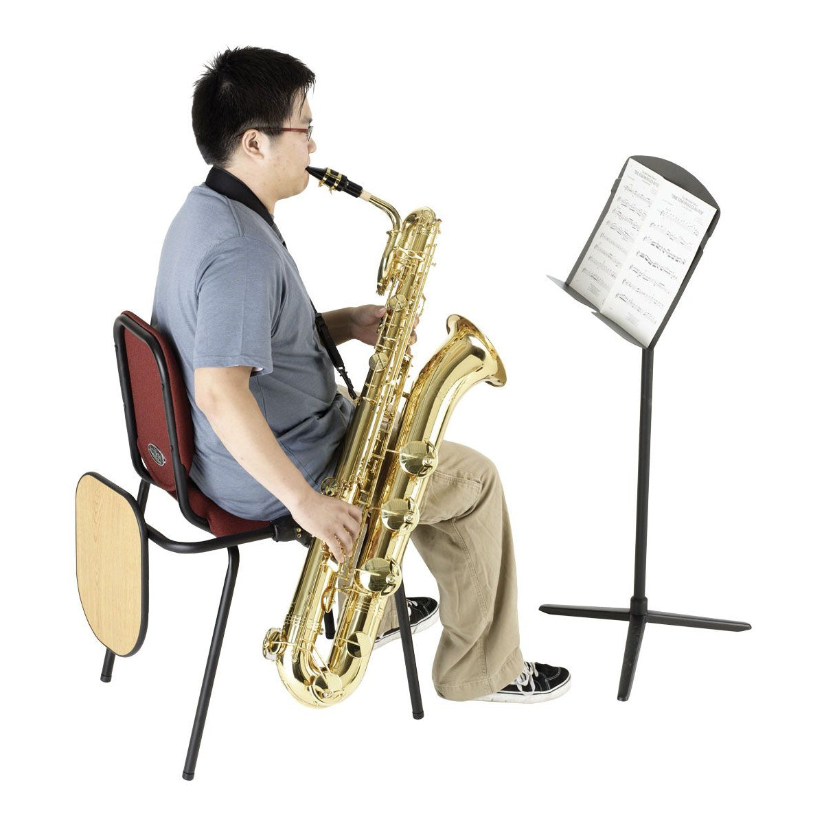 Wenger Nota chair universal folding tablet arm – Fusion maple