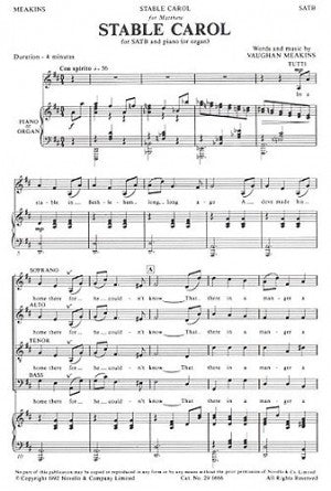 Vaughan Meakins: Stable Carol - SATB and piano or organ