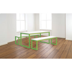 Colourful Dining Table & 2 Benches Set
