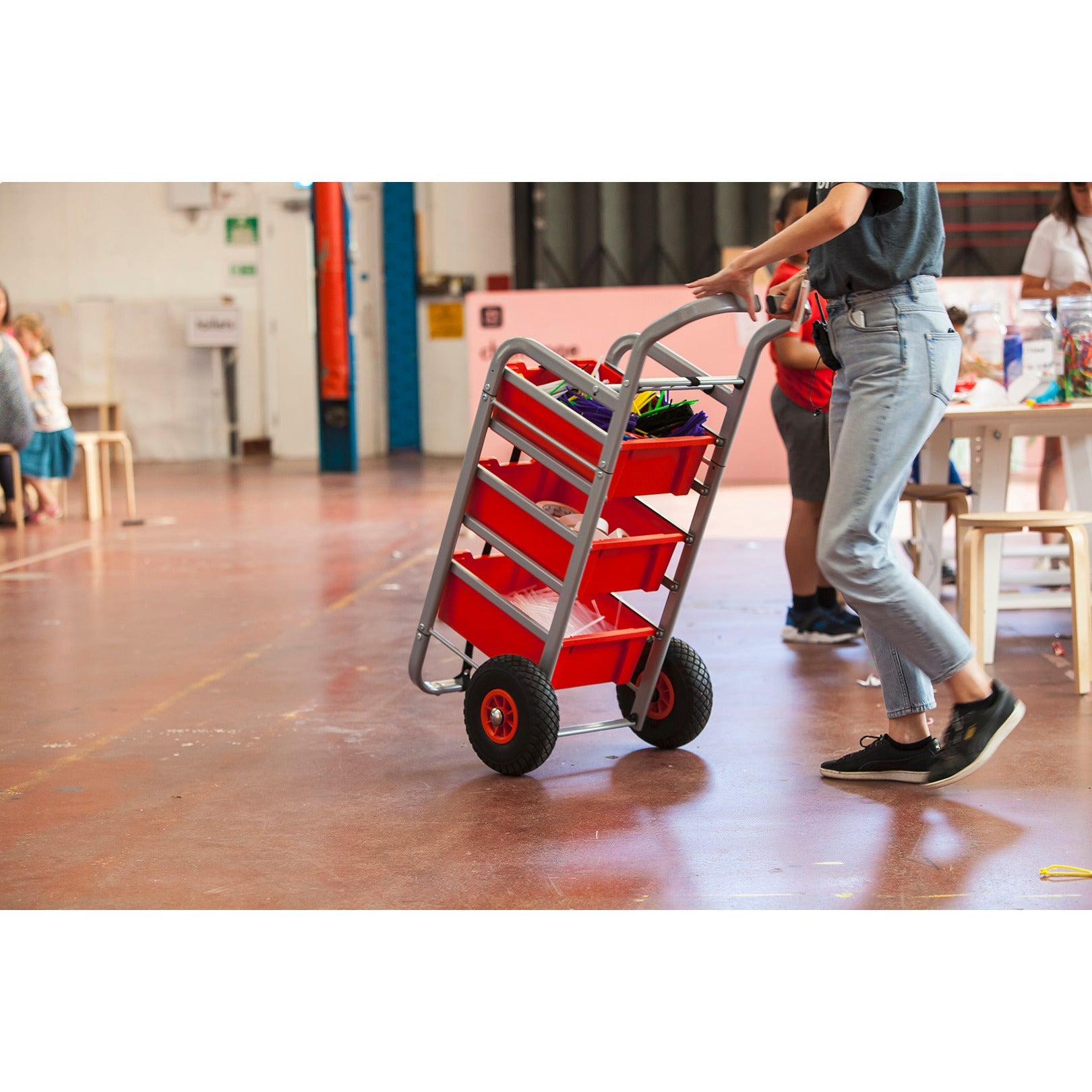 Silver Cart 3 Deep Tray Cyan Blue