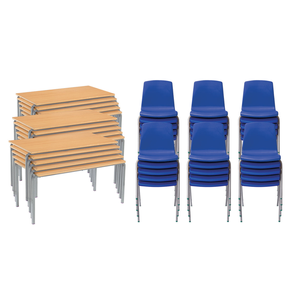 Smartbuy Class Pack Stacking Tables and Chairs