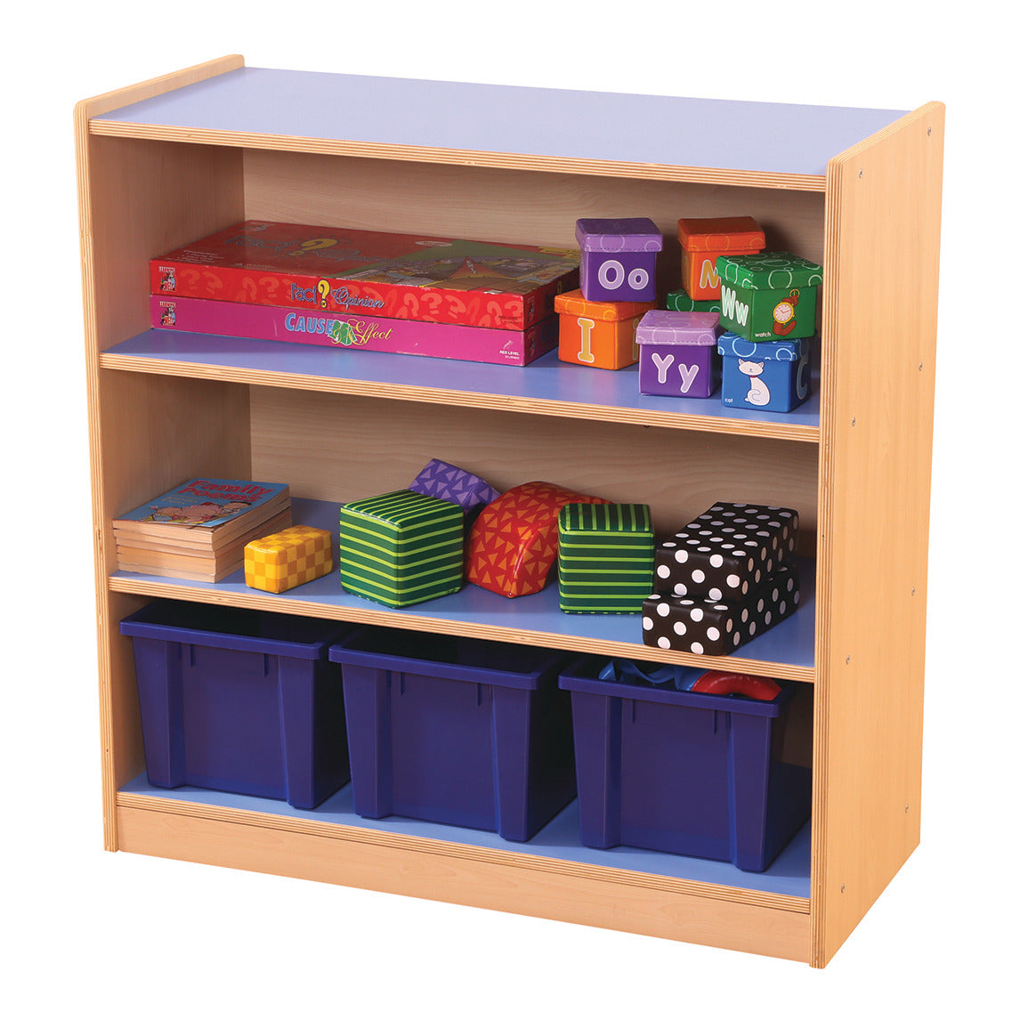 Pastel Stor 3 Shelf Bkcse Blue