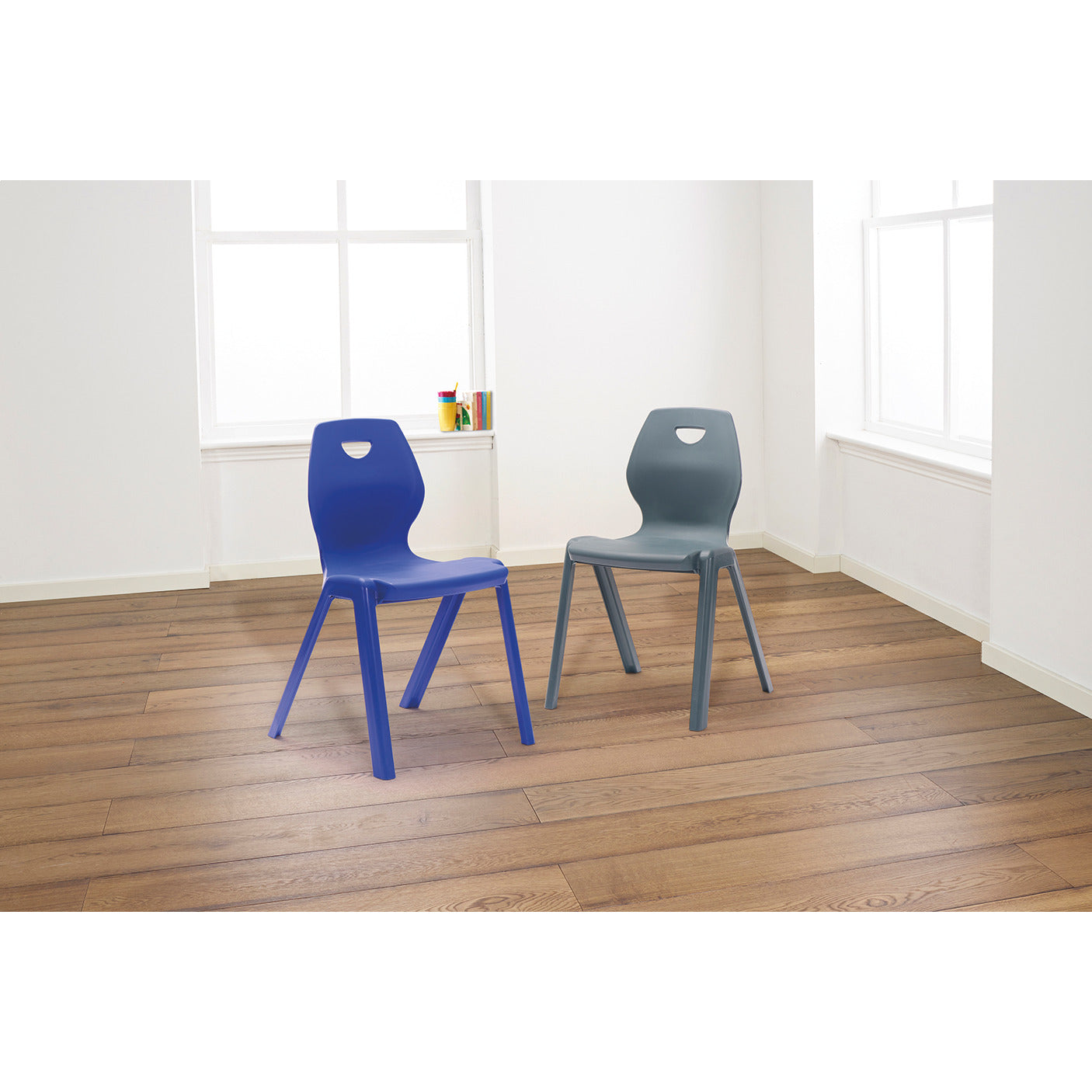 One Piece Seat Size Mark 4 380mm Seat Height Blue Set of 8