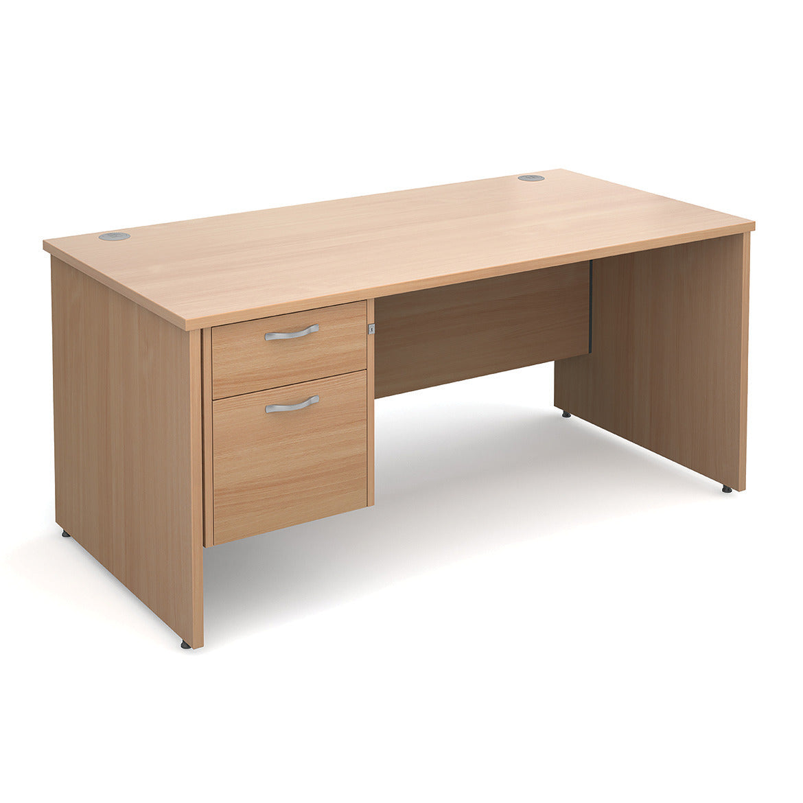 Rect Panel Desk +2 Drawers 1800 Oak