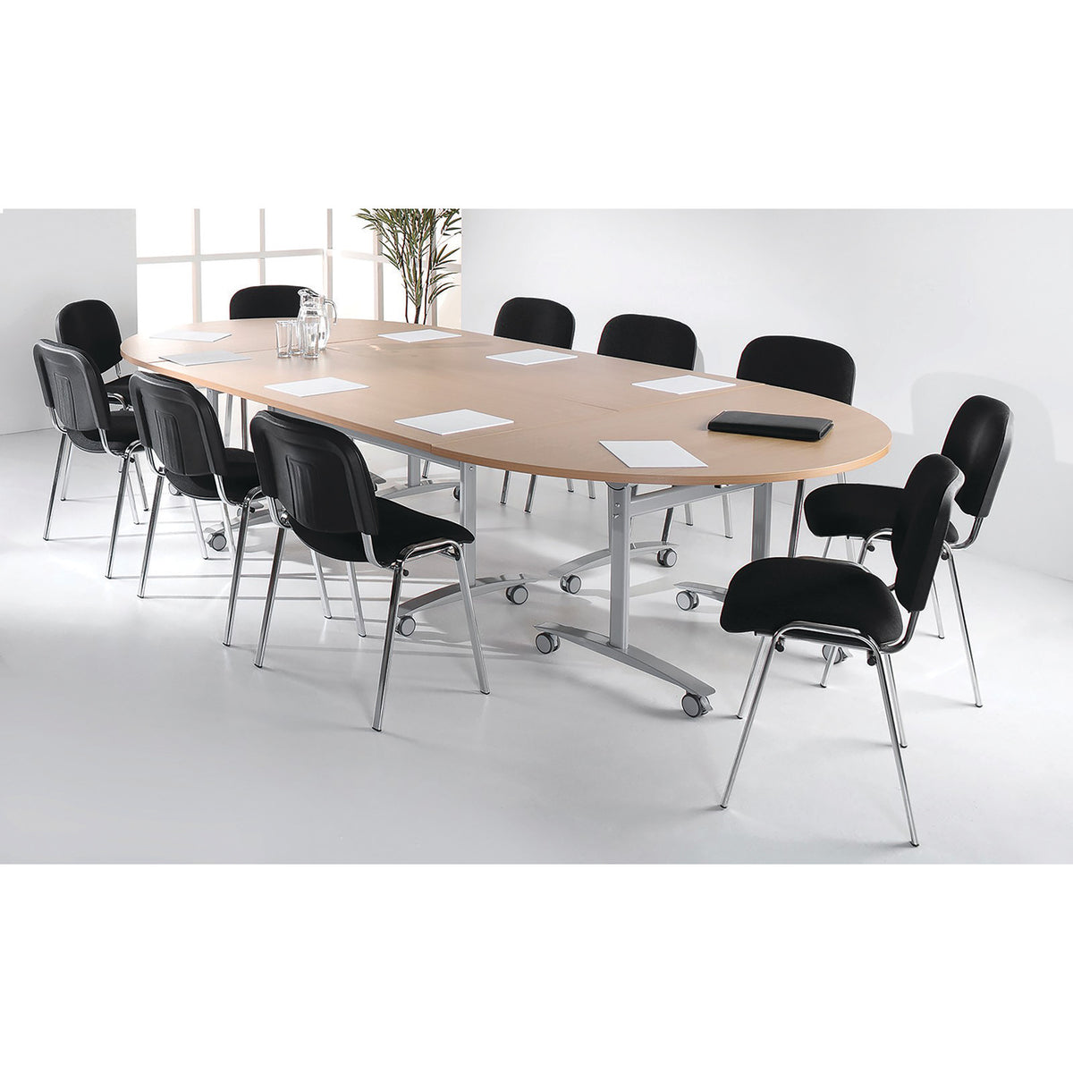 Millar West Tilt Top Conference Table Rectangular 1200mm Wide x 800mm Deep x 720mm High
 - Oak
