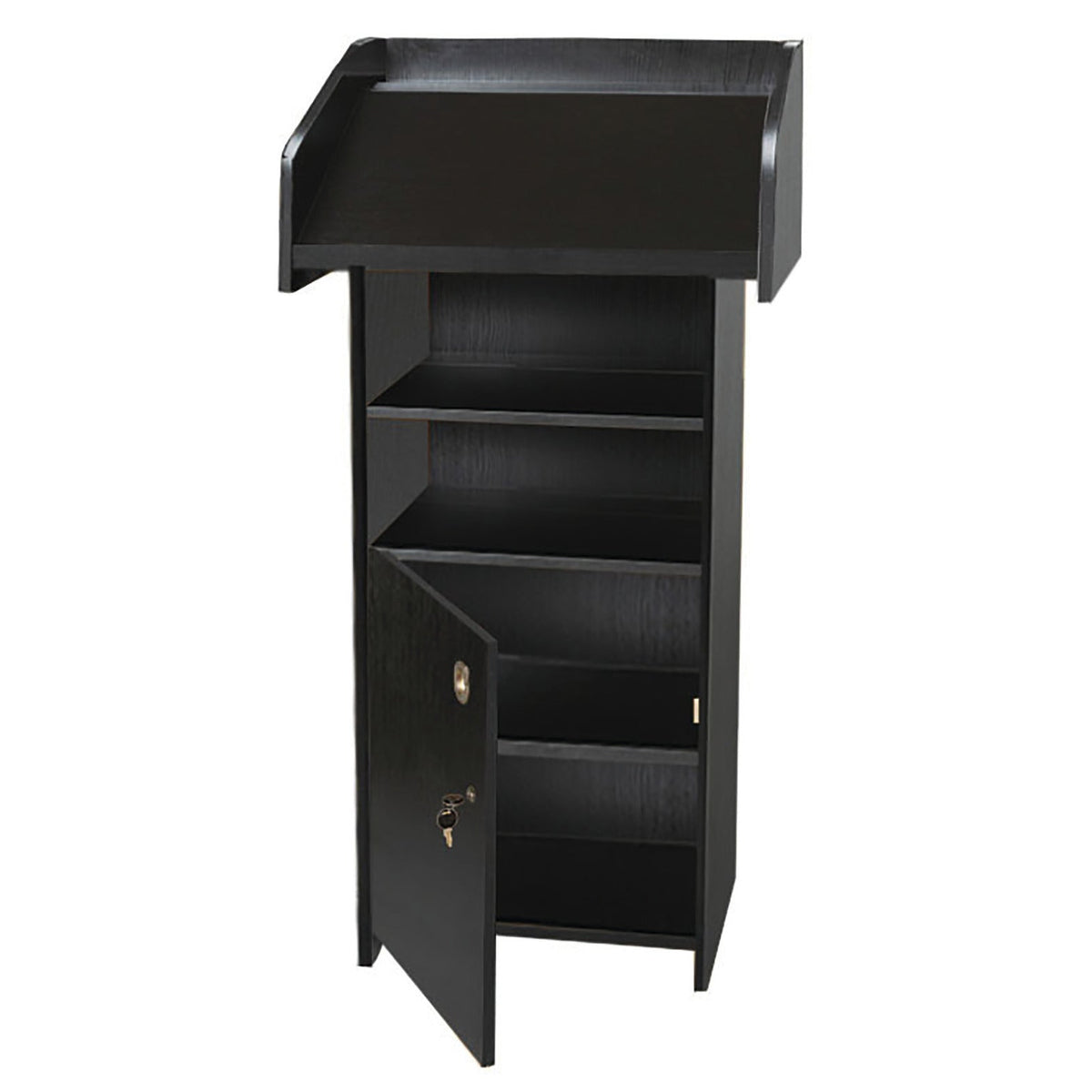 Lectern 620X543X1236 W/Cpbd Black