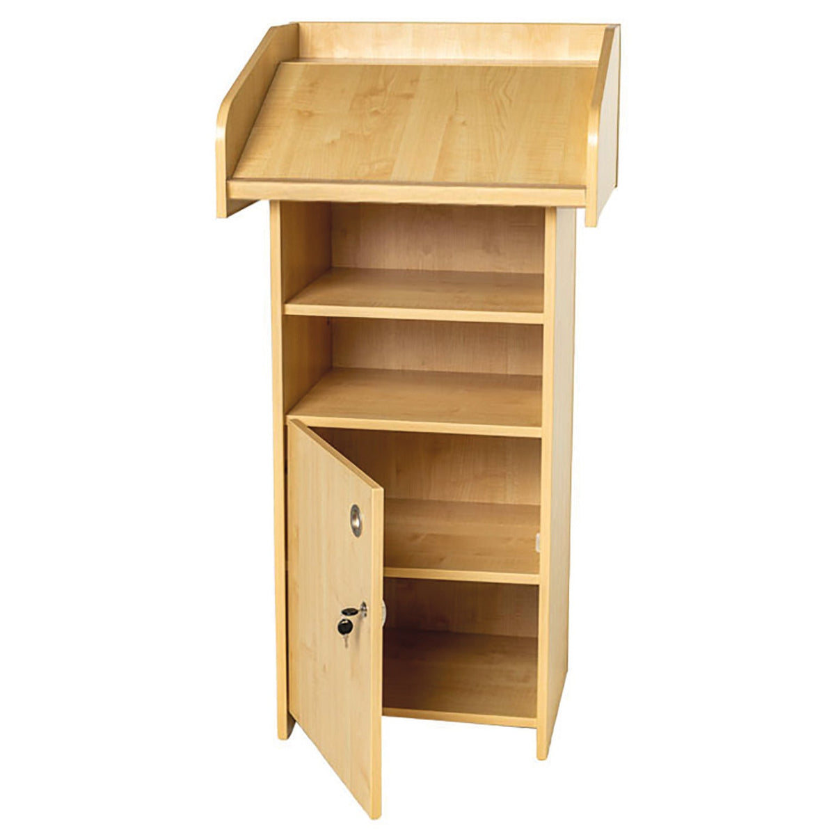 Lectern 620X543X1236 W/Cpbd Maple