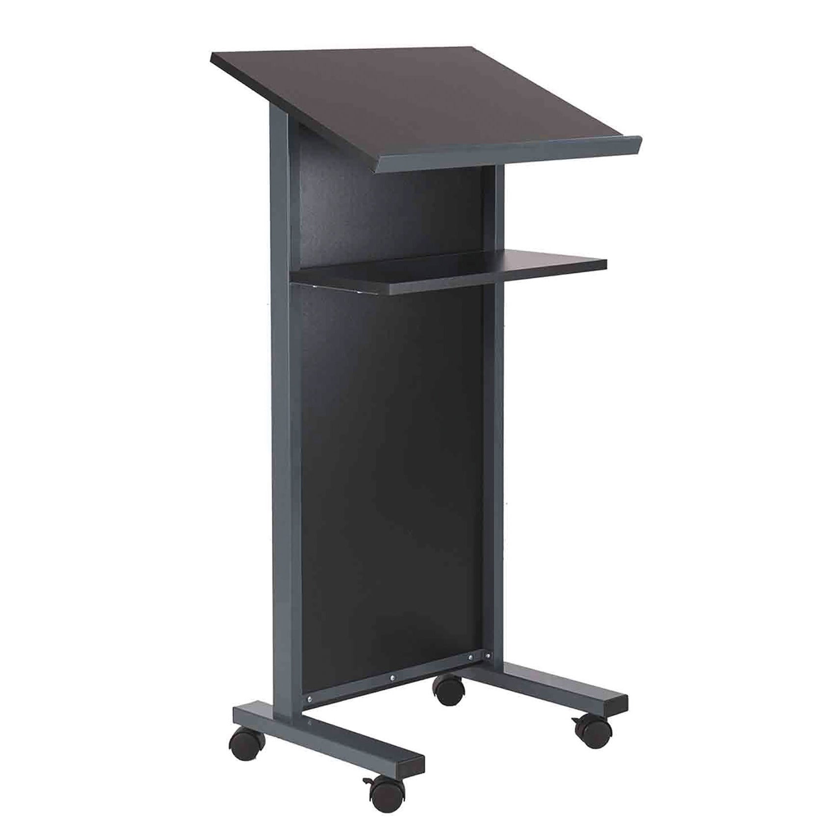 Lectern W/Panel 620X543X1236 Black
