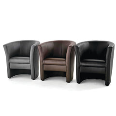 Tulip Tub Chair Brown Faux Leather
