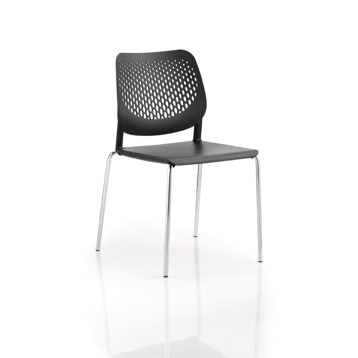 Lof Stk Chair No Arms Black