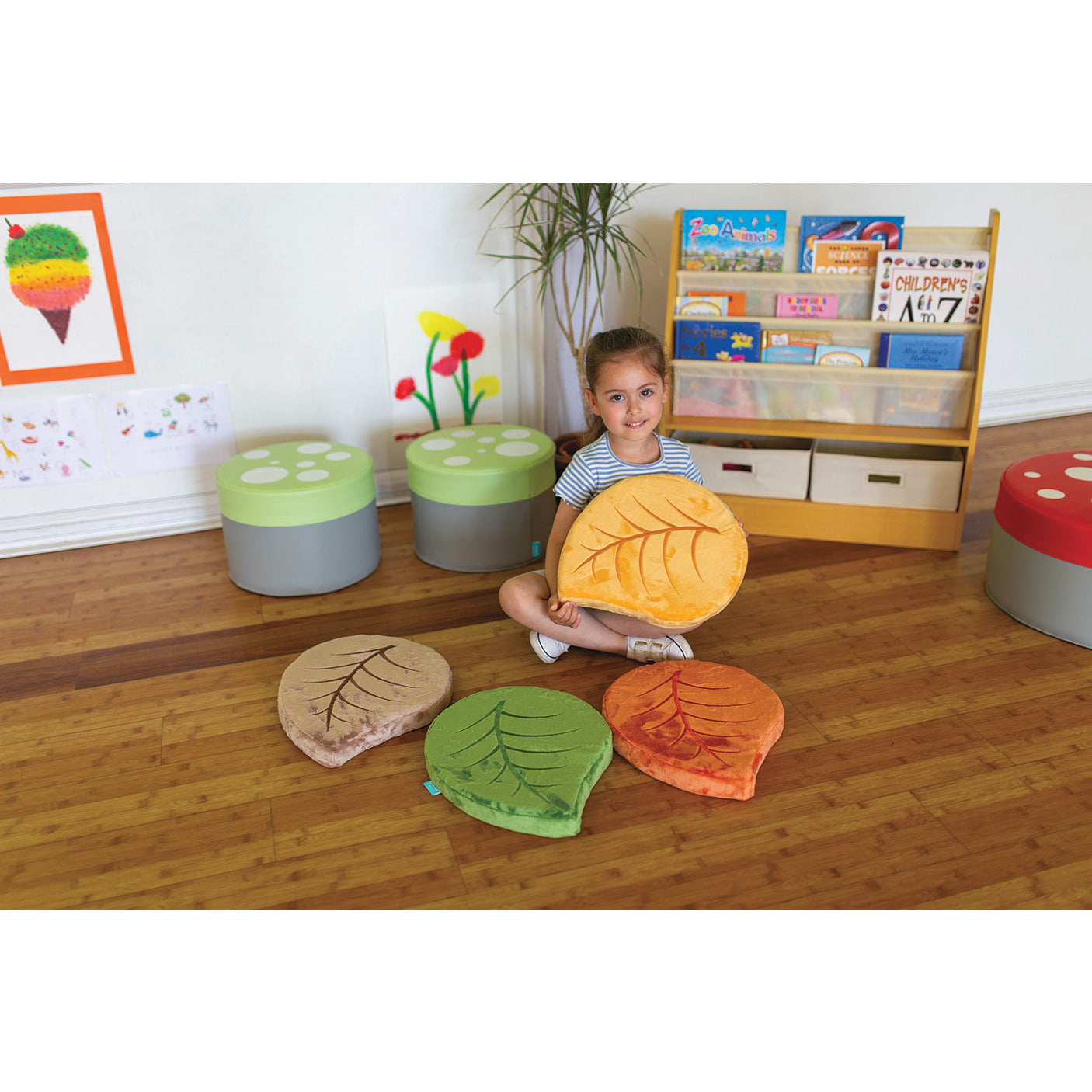 Seasonal Plush Leaf Cushions - Pack of 4