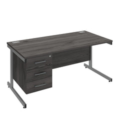 Desk 1600W 2Draw Beech