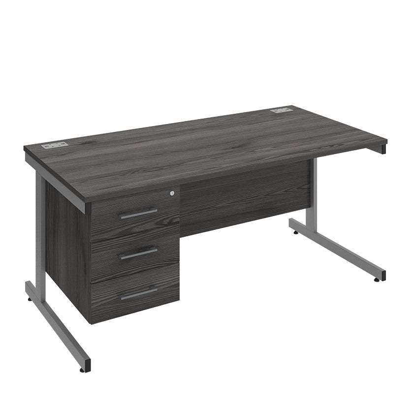 Desk 1600W 2Draw Anthrcite