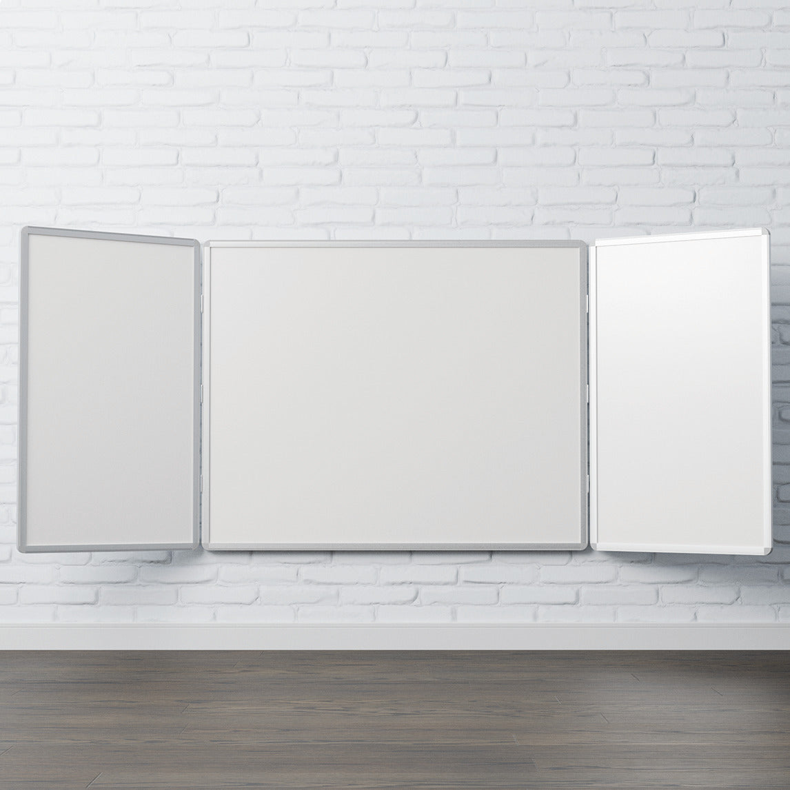 Non Magnetic Space Saving Winged Whiteboard
 - 1200 x 1200