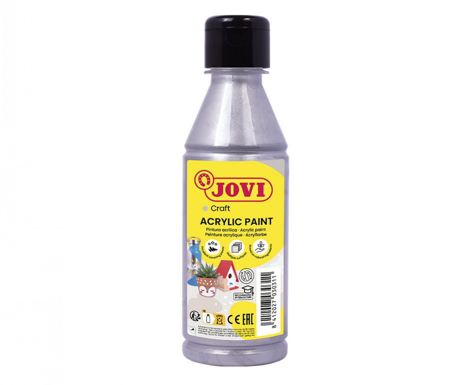 JOVI DECOR ACRYLIC BOTTLE OF 250ML SILVER