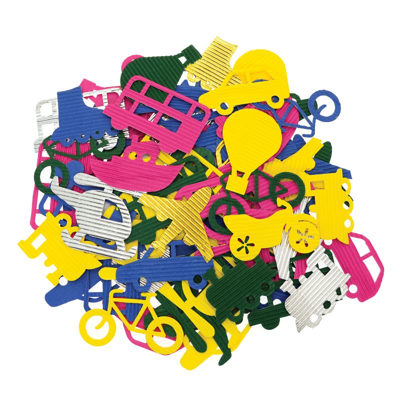 SCO CORRUGATED PAPER SHAPES TRANSPORT ASSORTED 100PCS -Min Qty 12