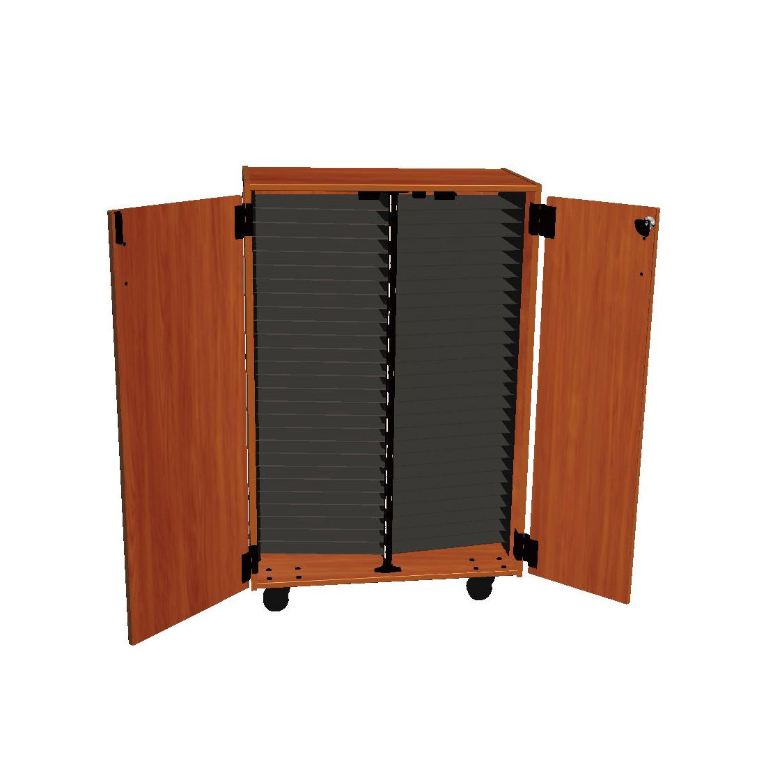 Wenger mobile band/orchestra folio cabinet with doors – 56 shelves