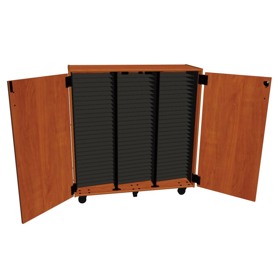 Wenger mobile band/orchestra folio cabinet with doors – 84 shelves