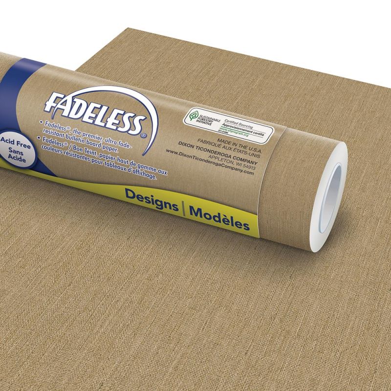 PAC FADELESS DISPLAY PAPER ROLL 1218MMX15M HESSIAN 1PC -Min Qty 4