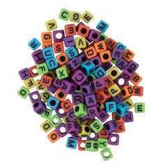 SCO BEADS ALPHABET RESIN MULTICOLOURED -Min Qty 6