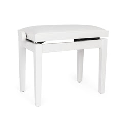 Hidrau BG27 \'Toledo\' adjustable piano stool - White gloss, white simulated leather
