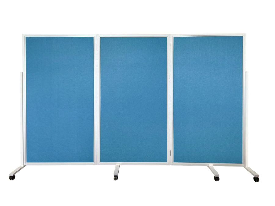 PIN BOARD 3 PART DUAL SIDE BL/GY 180X100CM
