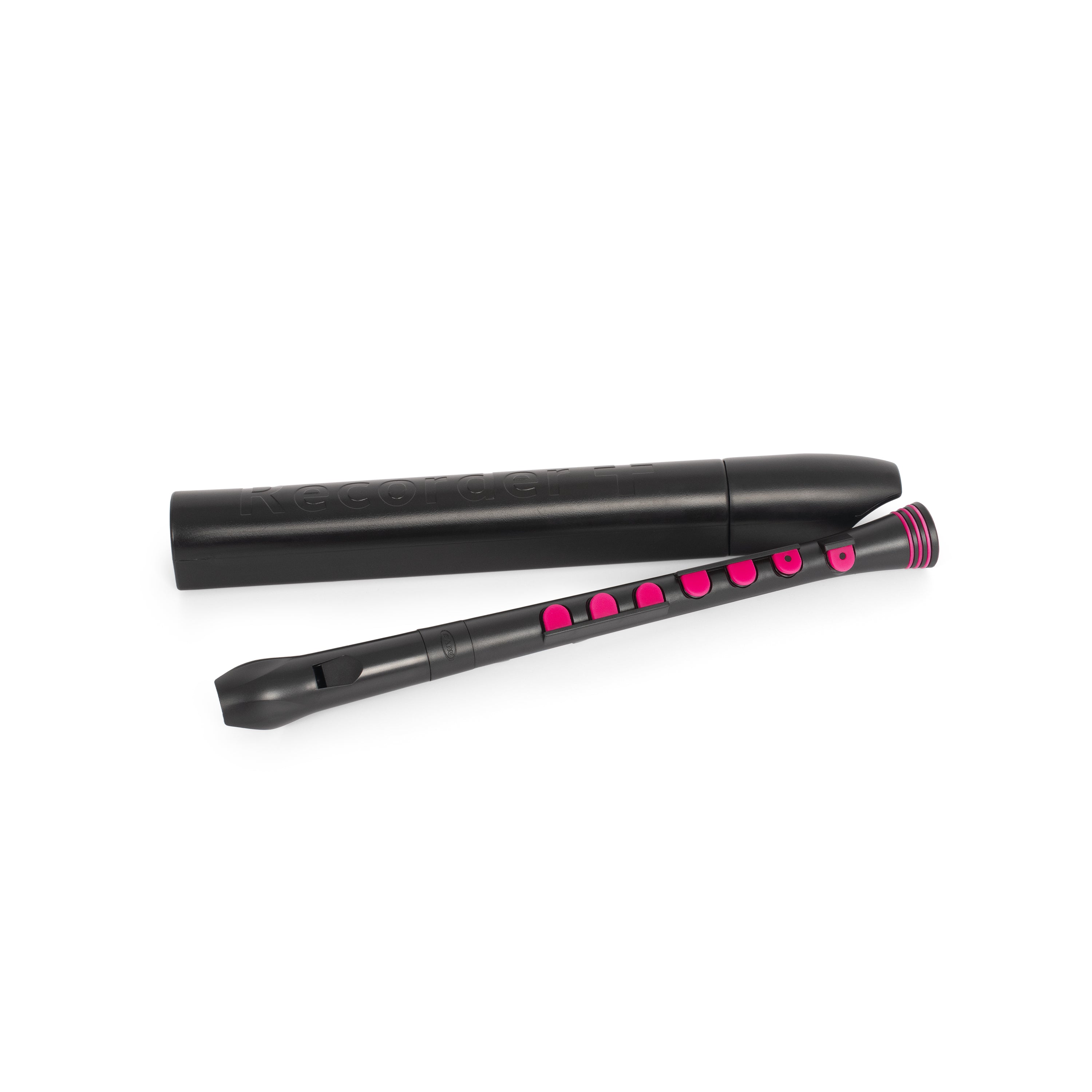 Nuvo N320 descant recorder+ - Black with pink trim