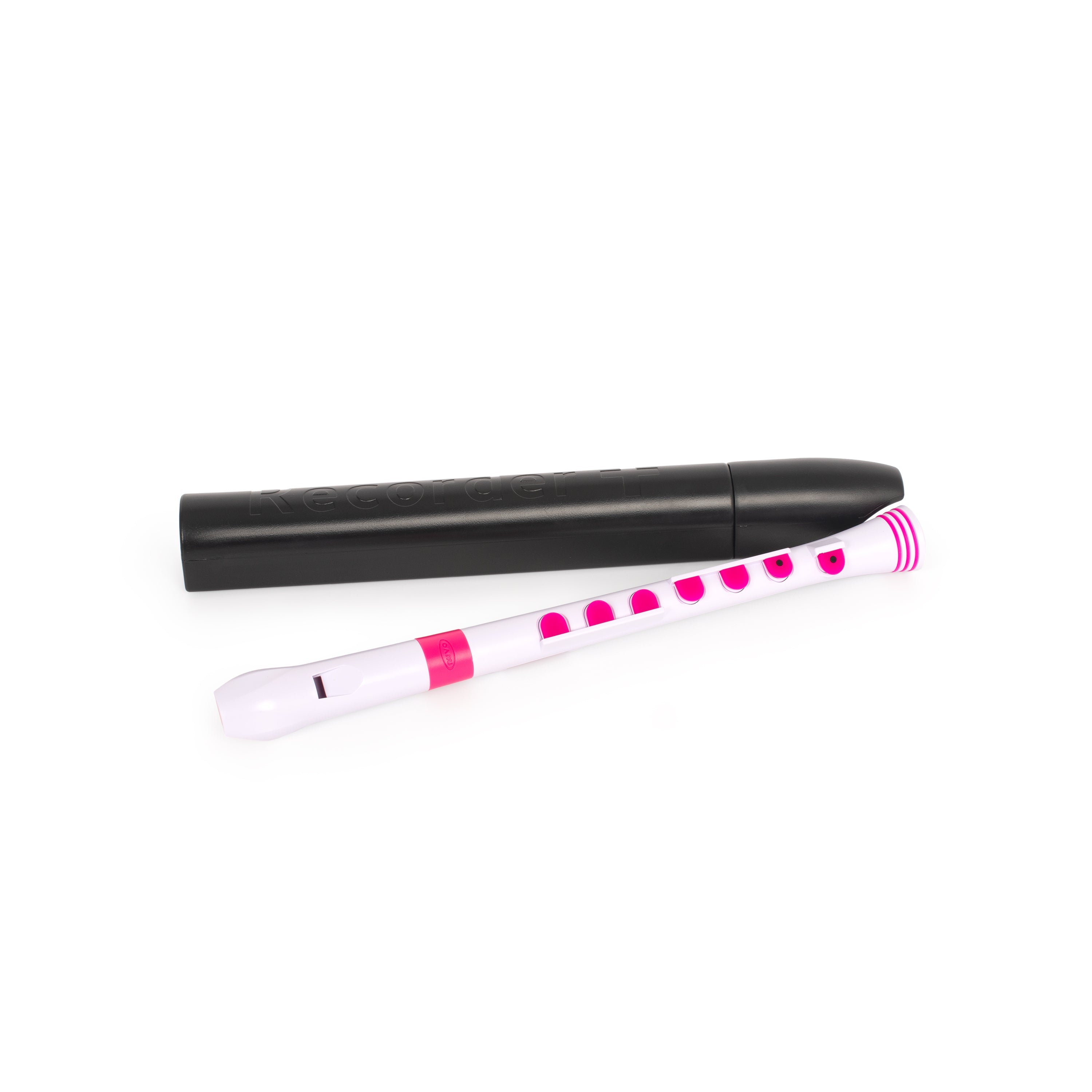 Nuvo N320 descant recorder+ - White with pink trim