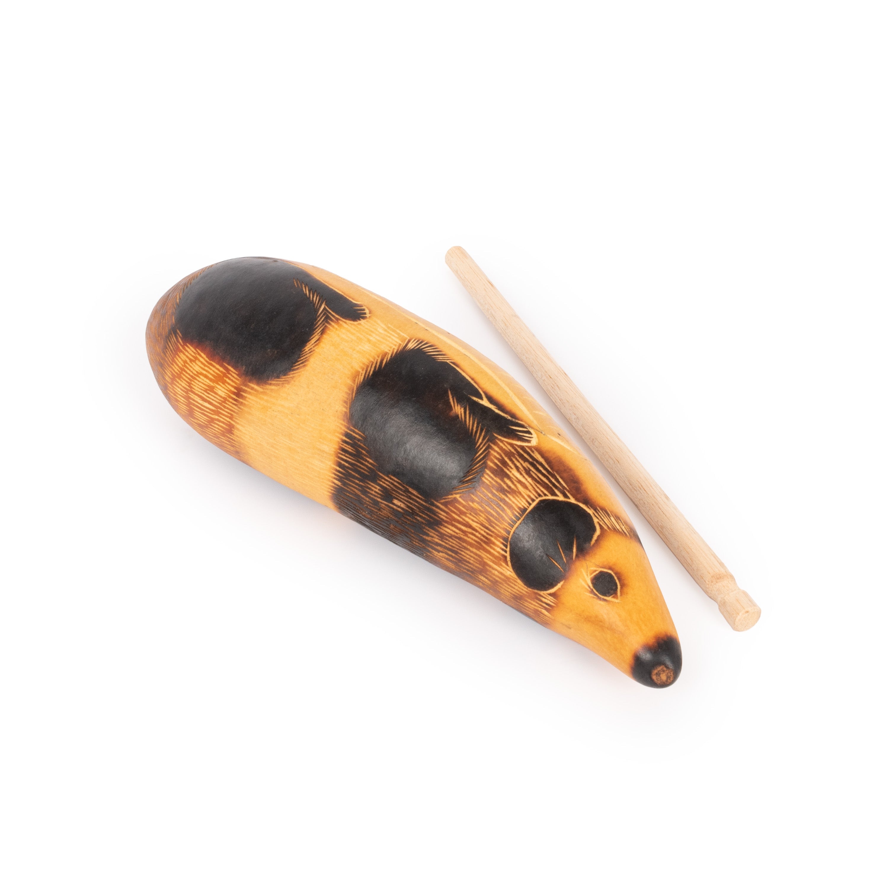 Percussion Plus Honestly Made Guinea pig gourd guiro and shaker